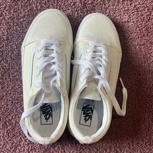 Vans glitter white tie up shoes